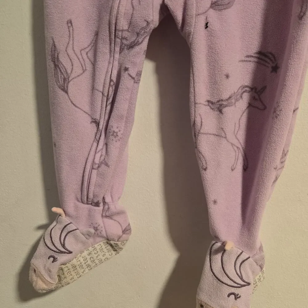 Carters Bundle Unicorn/Polar Bear/Apple Fleece‎ Footed Pj's 24m